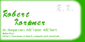 robert korpner business card